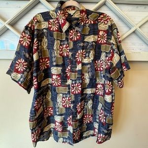 Hawaiian Original Shirt Mens Medium Button Down Collar Short‎ Sleeve -Hawaii USA